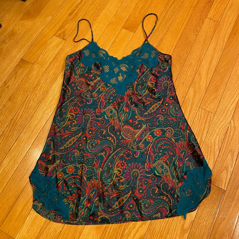 Paisley Lace Trim Cami Top- vintage